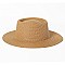 Flat Top Fedora Straw Hat -NEW