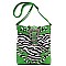 Rhinestone Buckle Zebra Cross Body