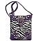 Rhinestone Buckle Zebra Cross Body