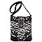 Rhinestone Buckle Zebra Cross Body