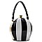 High Quality Stripe Bucket Boutique Handbag