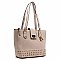 Hue & Ash Studded Flap Top Tote