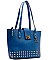 Hue & Ash Studded Flap Top Tote