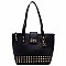 Hue & Ash Studded Flap Top Tote