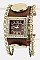 Trendy Leather & Screw Button Cuff Fashion Watch LA 05-1877