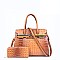OSTRICH SATCHEL BAG & Wallet Set