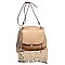 Leather Fringed Tassel Flap Large Messenger Cross