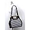 Houndstooth Patent Metal Framed Handhold Satchel