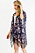 PACK OF 6 Cushy Flower Print Tassel Kimono