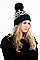 A DOZEN LEOPARD POMPOM BEANIES