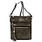 Glossy Multi Zip Pocket Crossbody Bag