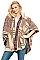 Hooded Plaid Pattern Poncho
