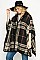Hooded Plaid Pattern Warm Poncho