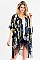 Comfy Floral Crane Print Tassel Kimono FM-KSF210