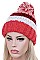 Pack of 12 Multi Tone Pom Pom Crochet Beanies