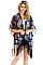 Stylish Palm Print Tassel Kimono FM-KSF213