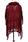 Stylish Faux Fur Collar Fringe Poncho FM-AV251DC