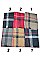 PACK OF (12 Pieces) ASSORTED COLOR Button Accent Plaid Pattern Poncho FM-BSF60009D