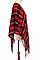 Stylish Check Fringe Poncho FM-PC7423