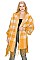 FANCY PLAID PATTERN TASSEL PONCHO