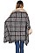 Stylish Faux Fur Collar Plaid Pattern Cardigan FM-AO6042