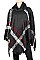 PACK OF (12 Pieces ) ASSORTED COLOR Fashionable Plaid Poncho with Hood FM-BSF60009A