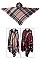 Pack of (6pieces) Classy Plaid Hooded Poncho FM-PC7422