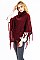 Turtleneck V Shaped Fringe Poncho FM-WSF215
