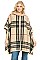 Hooded Plaid Pattern Warm Poncho
