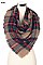 Multi Tone Plaid Over Sized Blanket Scarves Shawls