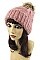 Pack of 6 (pieces) Assorted Soft Fur Pompom Mohair Beanie FM-AT225