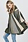 Hooded Stripe Pattern Poncho