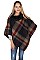 Fashionable Multi Tone Plaid Poncho FM-AO6082