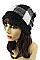 Pack of 12 (pieces) Assorted Fur Lining Plaid Beanies FM-HNHT1055