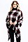 Trendy Plaid Pattern Poncho