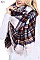 Multi Tone Plaid Over Sized Blanket Scarves Shawls