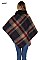 Fashionable Multi Tone Plaid Poncho FM-AO6082