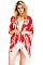 Chic Palm Print Tassel Kimono FM-KSF211
