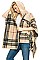 Hooded Plaid Pattern Warm Poncho