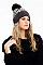 A DOZEN LEOPARD POMPOM BEANIES
