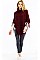 Turtleneck V Shaped Fringe Poncho FM-WSF215