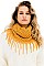 Pack of 12 Pcs Assorted Color Fringe Infinity Scarves