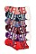 Pack of (12 Pairs) Slipper Socks Reindeer Patterns Assorted Colors FM-SO468