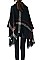PACK OF (12 Pieces) ASSORTED COLOR Button Accent Plaid Pattern Poncho FM-BSF60009D