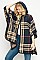 Hooded Plaid Pattern Warm Poncho