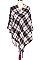 Stylish Check Fringe Poncho FM-PC7423