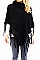 Turtleneck V Shaped Fringe Poncho FM-WSF215