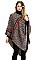 PACK of 12 Stripe Accent Leopard Poncho