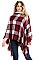 Trendy Plaid Pattern Poncho