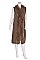 Elegant Soft Fur Collar Longline Vest